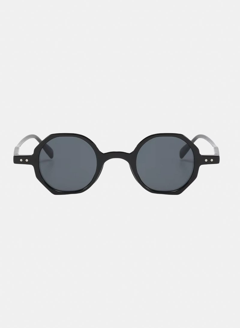korico Oris Black Full Rim Round Sunglasses - Image 2